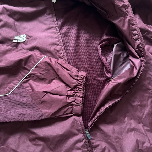 New Balance Maroon Zip Windbreaker - Picture 3 of 8